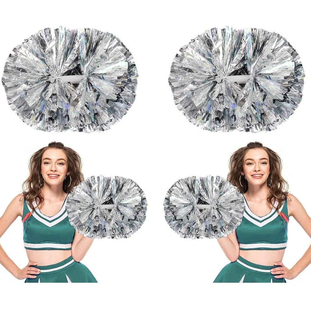 Silver Metallic Party Decorations Pom Poms